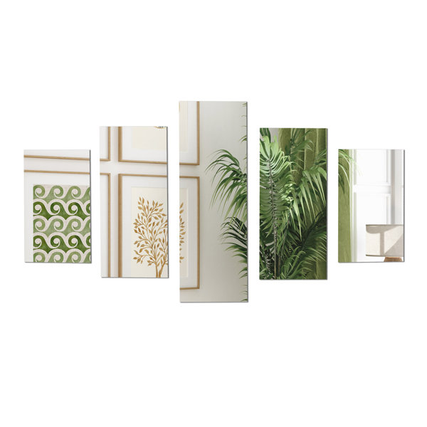 Latitude Run® Peel and Stick Mirror Tiles, Art Deco Panorama Design 5